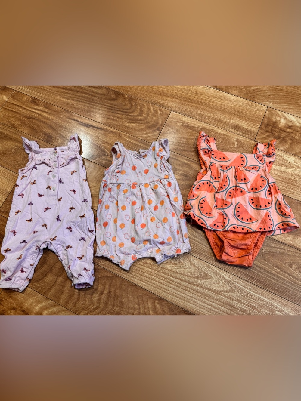 Carter's Baby One-Piece Bundle - Lavender, Light Pink, Coral Watermelon